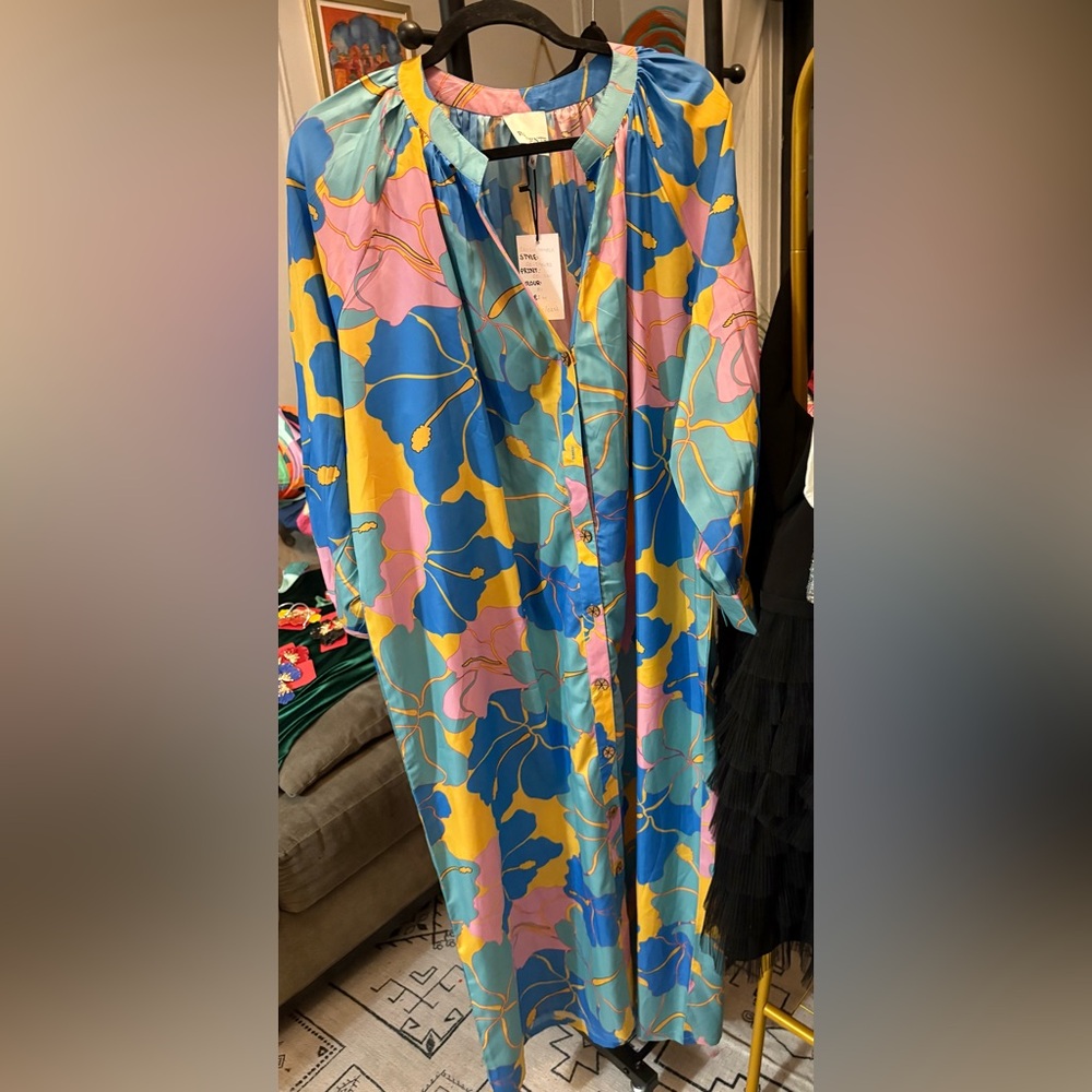 Recente Colorful Long Sleeve Floral Dress